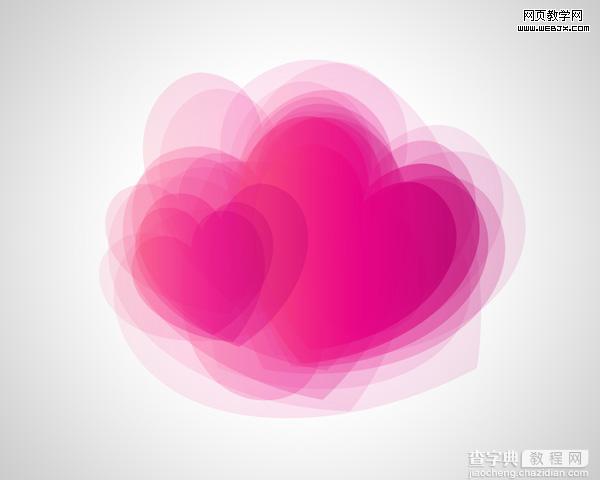Photoshop将用心形工具绘制出粉红色的心形图案效果21
