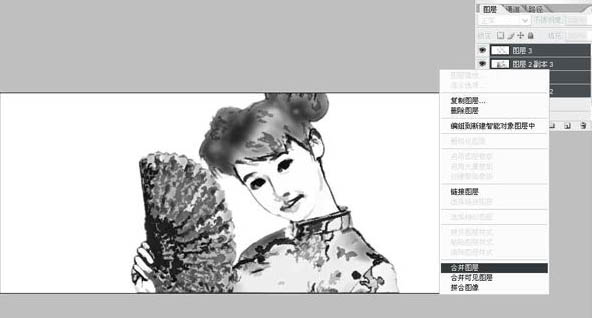 photoshop利用滤镜快速制作简单的黑白水墨人物画12