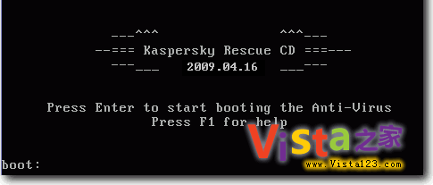 使用卡巴斯基救援盘DOS引导杀毒图解教程1