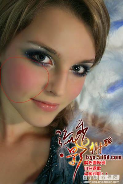 Photoshop 梦幻的紫色彩妆美女(脸部处理)6