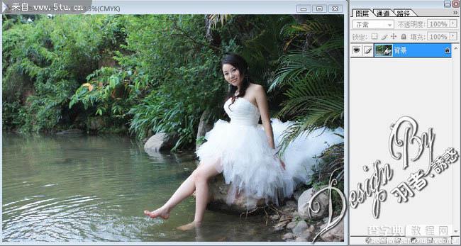 photoshop CMYK模式下调出外景婚片唯美的蓝色调4