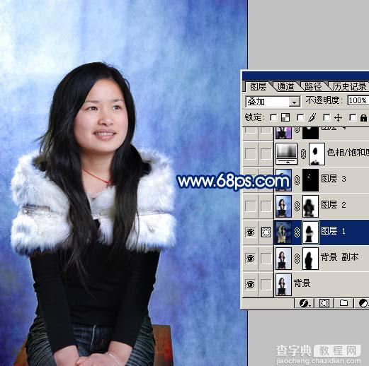 Photoshop 照片加上绚丽的蓝紫色背景4