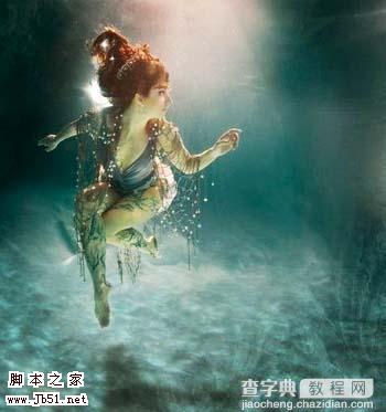 Photoshop 艳丽梦幻的水下人物照片9