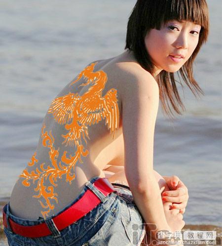 Photoshop教程:为美女添加漂亮的纹身图案6