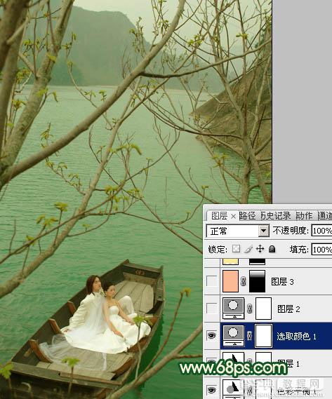 Photoshop制作灿烂的春季绿色婚片9
