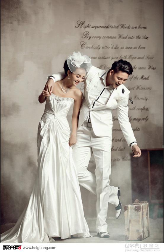 Photoshop为颜色偏冷的室内婚片增加上梦幻的韩系淡黄色2