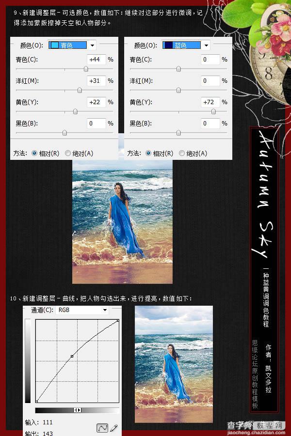 Photoshop为海滩写真人物图片打造出高清冷艳的效果7