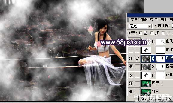 Photoshop 打造秋色中的荷花仙子8