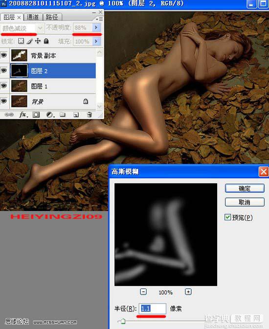 Photoshop 调出美女古铜色的质感肤色9