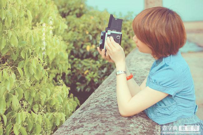 photoshop将夏季外景人物图片调制出柔美的日韩淡粉色效果2