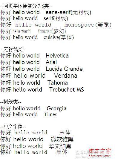 Web中常用字体介绍(ios和android浏览器支持的字体)2