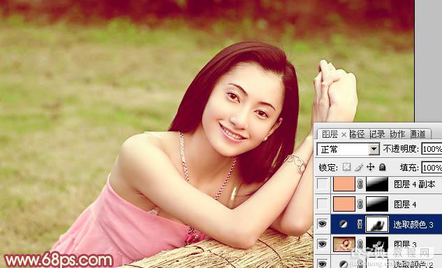 Photoshop将美女图片打造出甜美的春季粉红色23