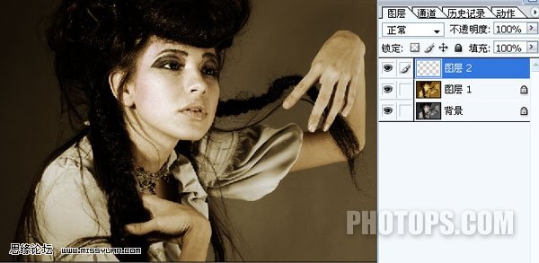 Photoshop 颓废的冷黄调色效果8