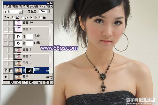 Photoshop 人物艳丽的粉色调3