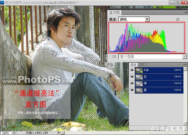 photoshop下将数码照片调亮的方法18