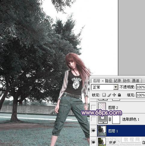 Photoshop为外景人物图片增加淡淡的中性紫色3