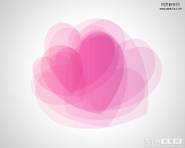 Photoshop将用心形工具绘制出粉红色的心形图案效果15