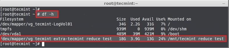 在Linux如何扩增卷组、逻辑卷以及缩减逻辑卷LVM的过程14