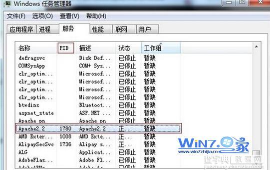 Win7系统关闭80端口占用程序进程的方法3