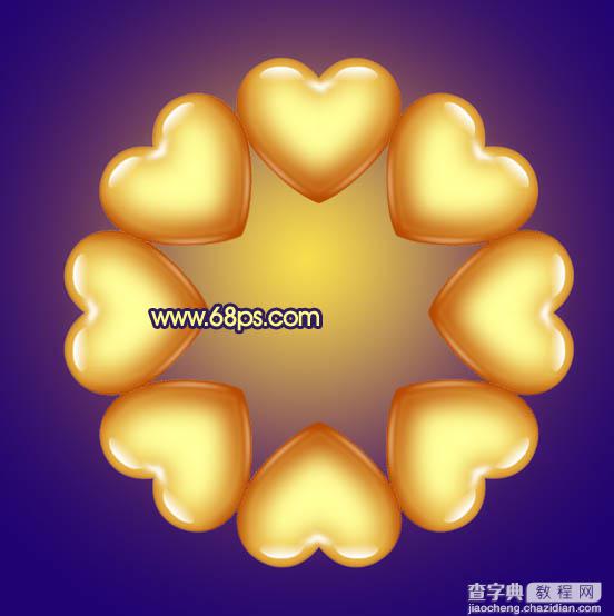 photoshop将利用水晶心形制作成漂亮的橙黄色花朵效果17