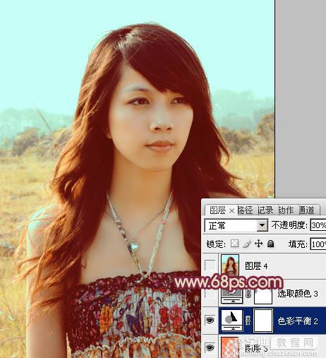 Photoshop将逆光美女图片增加柔和的橙黄色效果22