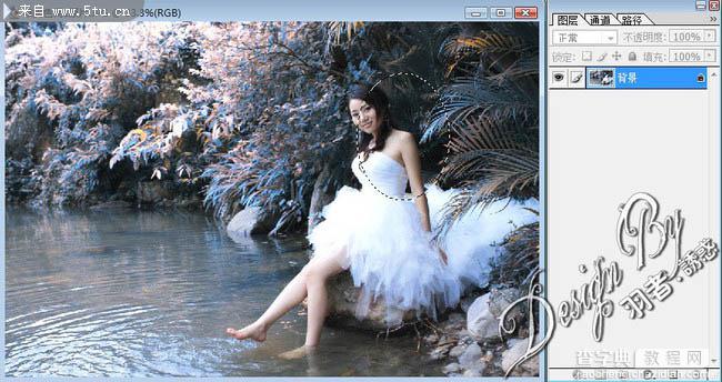 photoshop CMYK模式下调出外景婚片唯美的蓝色调9