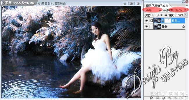 photoshop CMYK模式下调出外景婚片唯美的蓝色调14