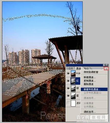 Photoshop将风景图片调成流行的青黄色8