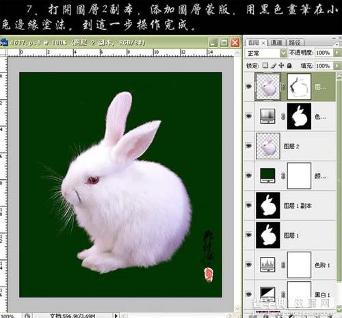 photoshop CS3黑白命令抠出小白兔10