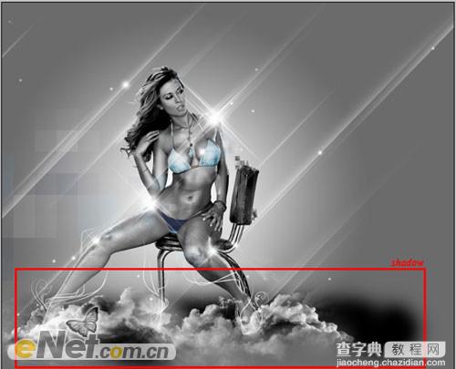 Photoshop将美女图片打造漂亮的灰色星空海报18
