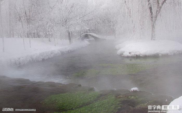 Photoshop处理照片为意境中的梦幻雪景1