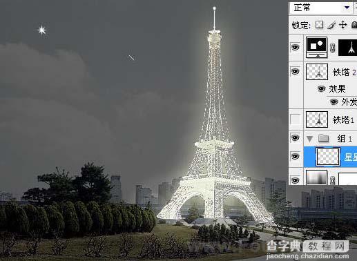 Photoshop 照片转成繁星闪烁夜景效果16