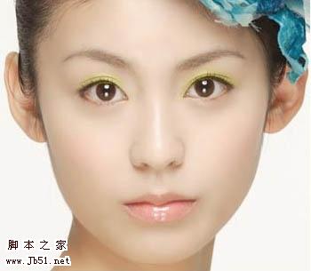 Photoshop 美女加上唇红和眼影3