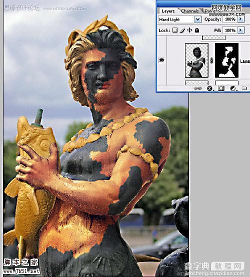 Photoshop 雕像打造仿真人效果10