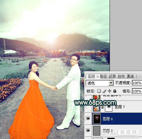 Photoshop为外景婚片打造出古典青绿色效果27