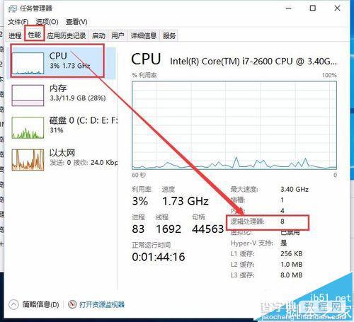 怎么查看win10系统的电脑是几核的?9