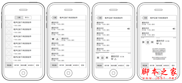 关于音乐播放App(应用软件)的分析与重设计 如何设计出漂亮的音乐播放界面13