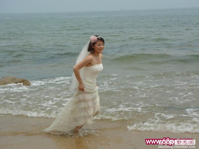 Photoshop调色教程:海景婚纱的美丽1