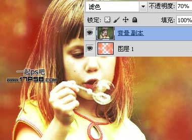 photoshop将吹泡泡的女孩图片制作出复古效果12