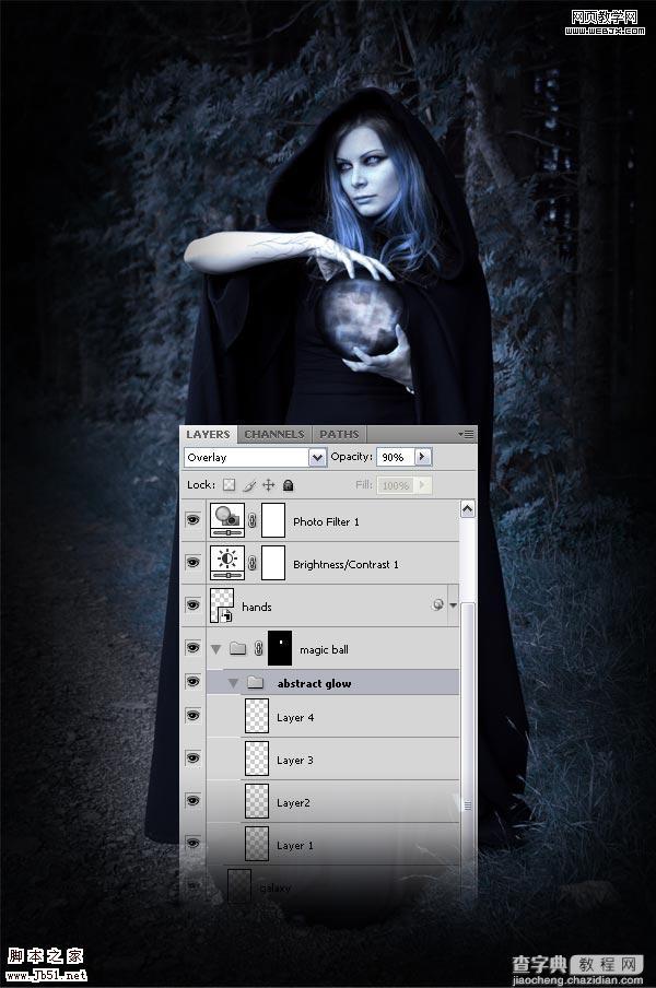 photoshop 详细制作手拿神秘魔法球的女巫师19