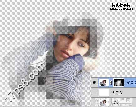 Photoshop将给美女图片添加透明马赛克边框实例教程5