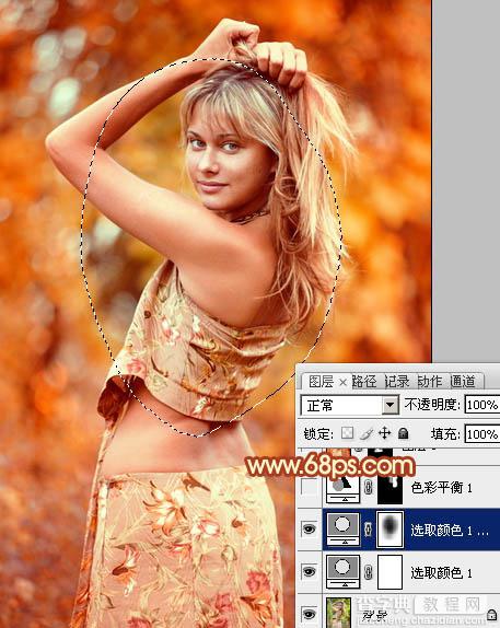 Photoshop将外景美女图片打造出唯美的橙红色效果10