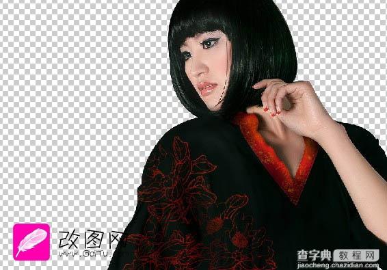 Photoshop 人物照片加上古典水墨背景12