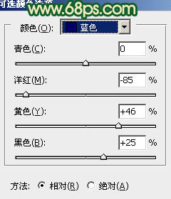 Photoshop将外景人物图片调成流行的青红蜜糖色5