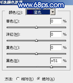 Photoshop 将外景人物照片转成鲜艳的蓝橙色11