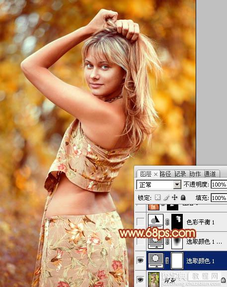 Photoshop将外景美女图片打造出唯美的橙红色效果9