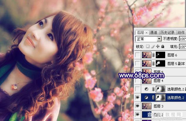 Photoshop 淡淡粉红色人物照片10