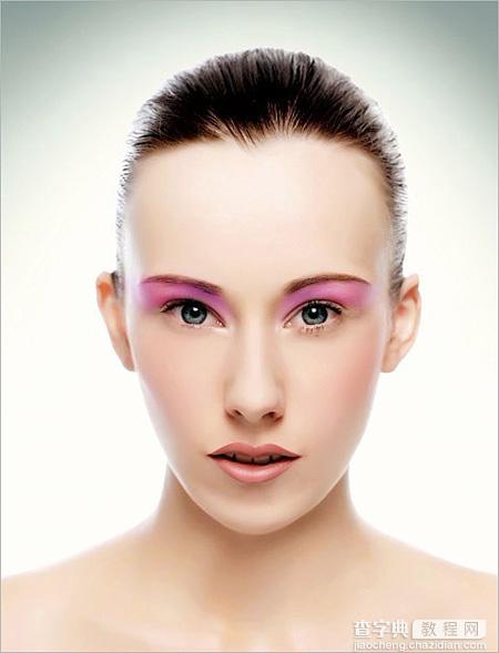 Photoshop将美女头像调制出时尚的紫色彩妆效果2