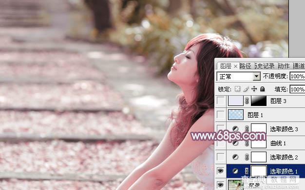 Photoshop将美女图片快速打造出柔和的韩系淡蓝色效果7