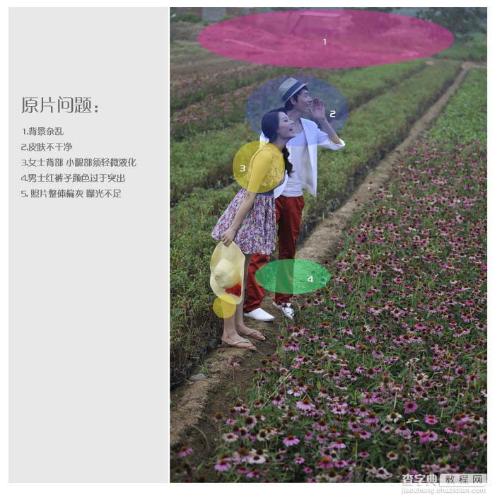 Photoshop为田间情侣图片调制出梦幻的淡紫色效果3
